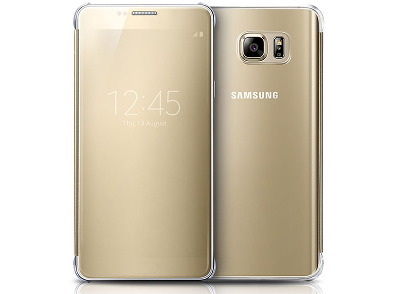 Чехол-книжка для Samsung Galaxy Note 5 Clear View Cover Золото