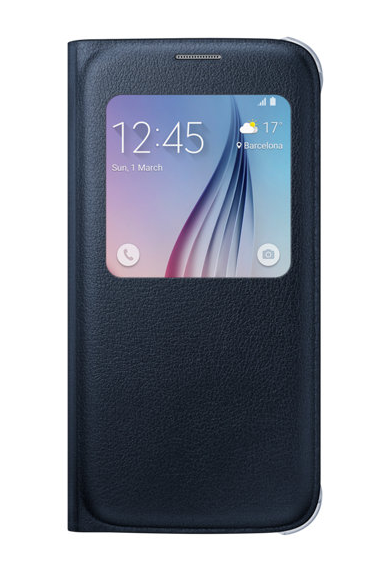 Чехол-книжка для Samsung Galaxy S6 PU с окном синий