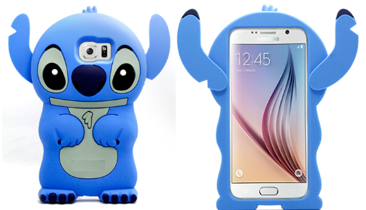 Чехол для Samsung Galaxy S6 3D Стич синий