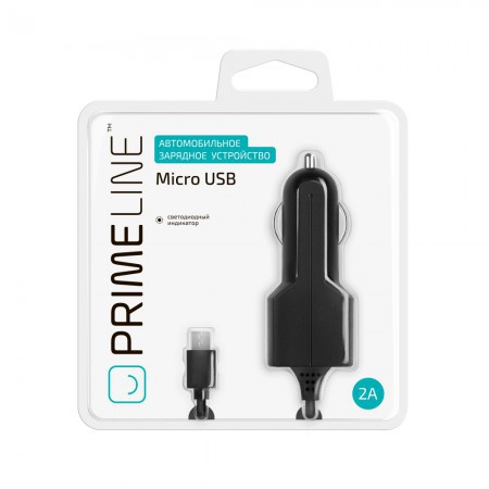 Автомобильное зарядное устройство Prime Line MicroUSB 2A