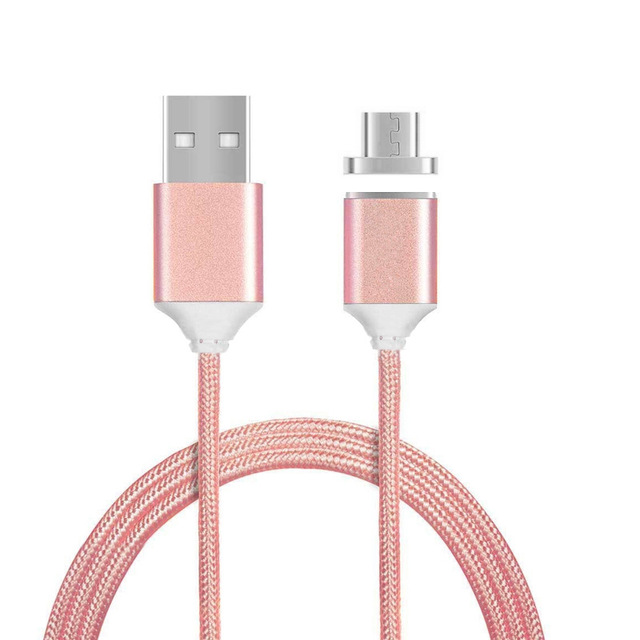 Магнитный кабель MicroUSB розовый