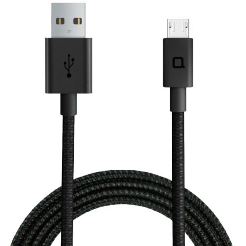 Кабель Deppa Alum microUSB - USB черный, алюминий/нейлон, 1.2м