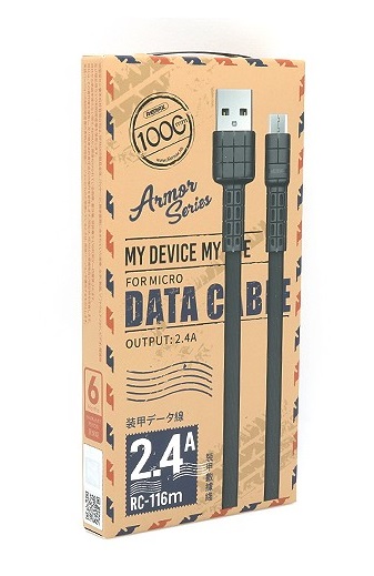 Дата-кабель Remax RC-116m MicroUSB черный
