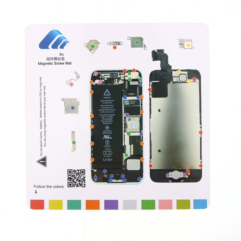 Магнитный коврик для ремонта iPhone 5c (со схемой разбора)
