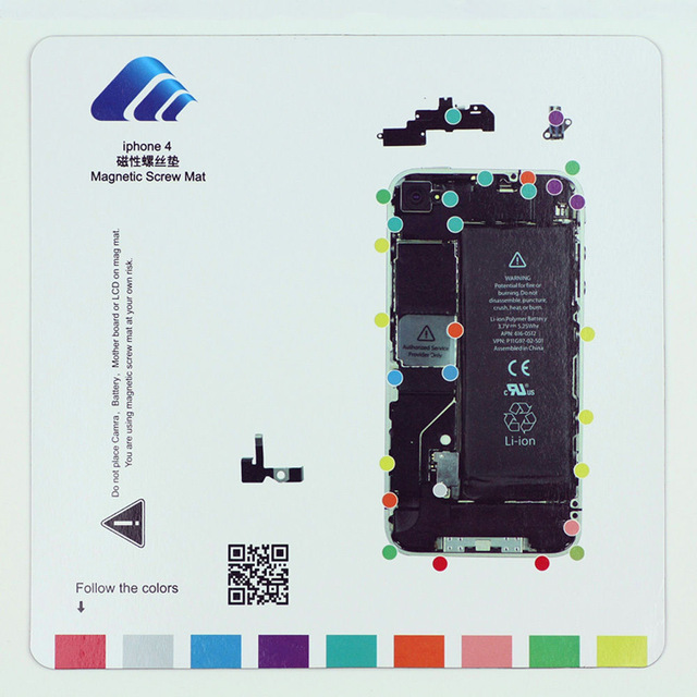 Магнитный коврик для ремонта iPhone 4 (со схемой разбора)