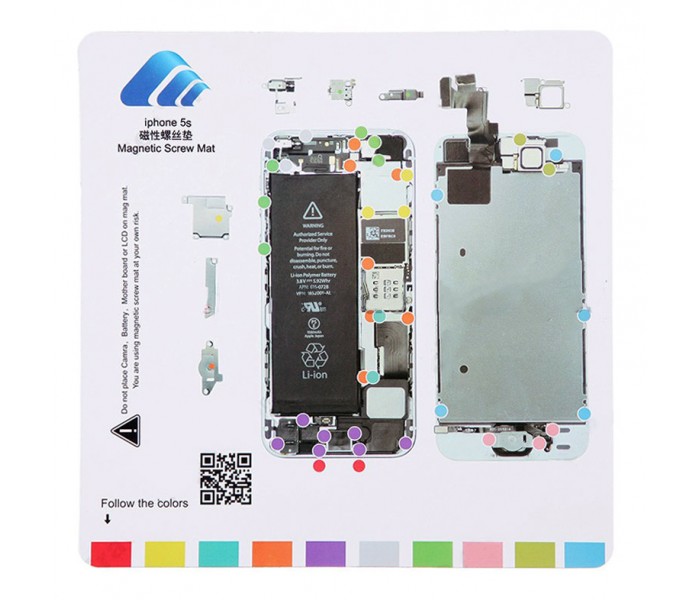 Магнитный коврик для ремонта iPhone 5s (со схемой разбора)