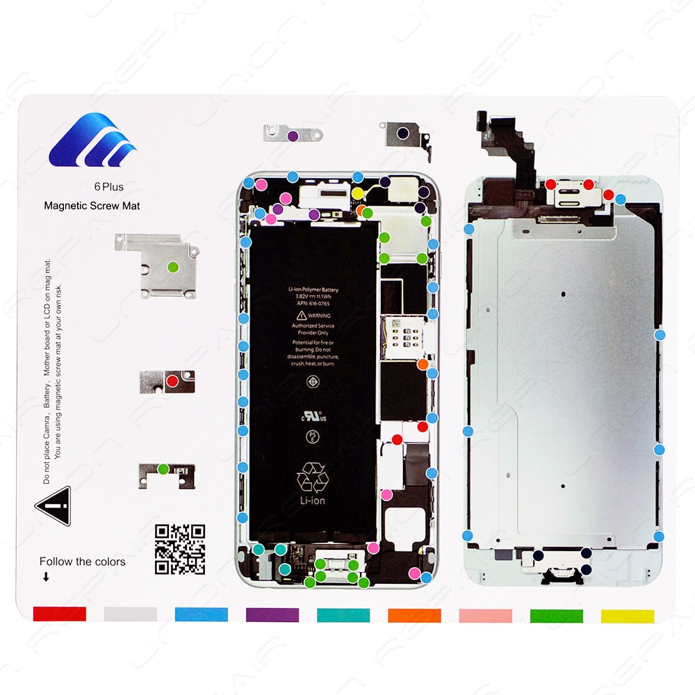 Магнитный коврик для ремонта iPhone 6 Plus (со схемой разбора)