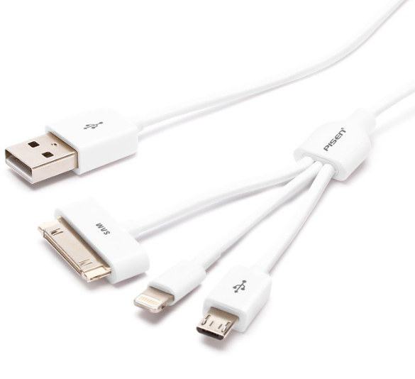 USB-кабель Pisen 3 в 1 (30pin, 8pin, micro)