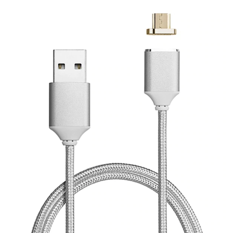 Магнитный кабель MicroUSB серый
