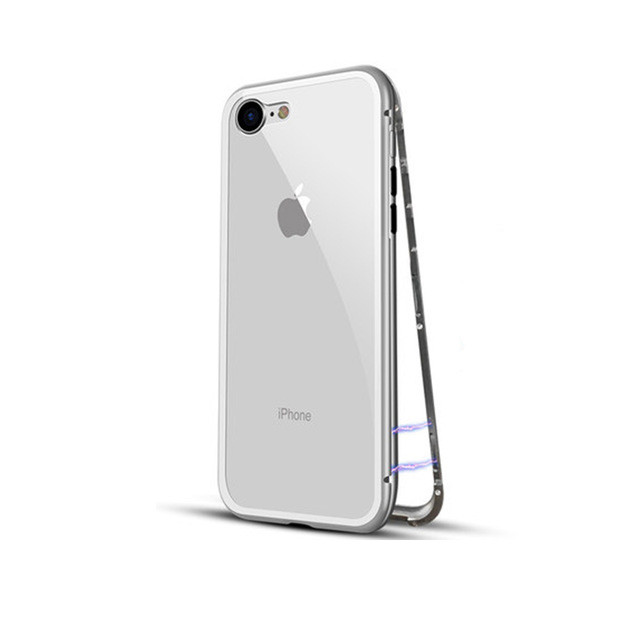 Чехол для iPhone 7/8 Magnetic flip серебро