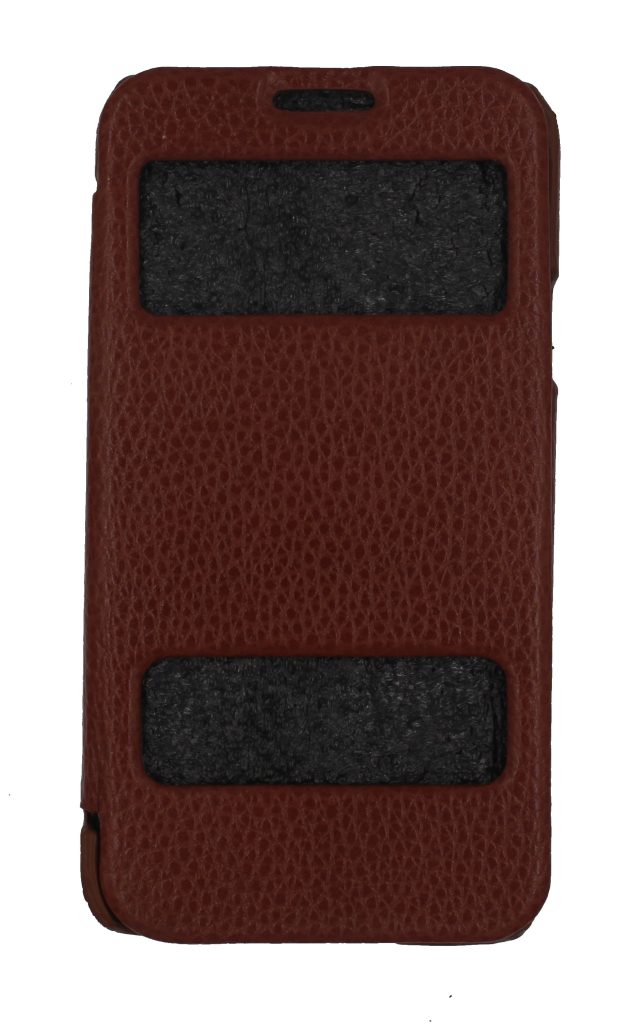 Чехол-книжка для Samsung Galaxy S5 с окнами коричневый