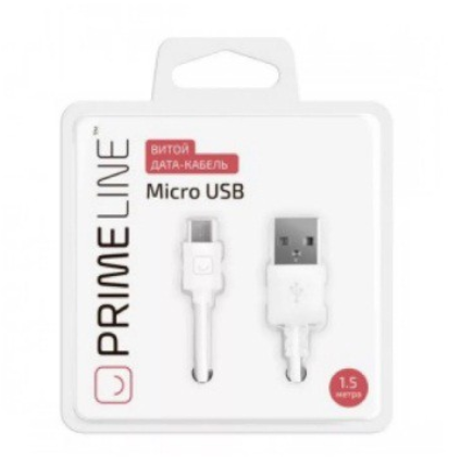 USB-кабель PrimeLine MicroUSB белый витой