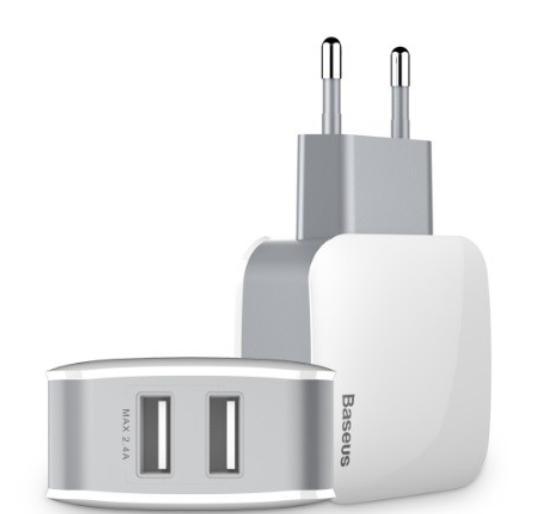 Сетевое ЗУ Baseus 2.4A 2USB белый