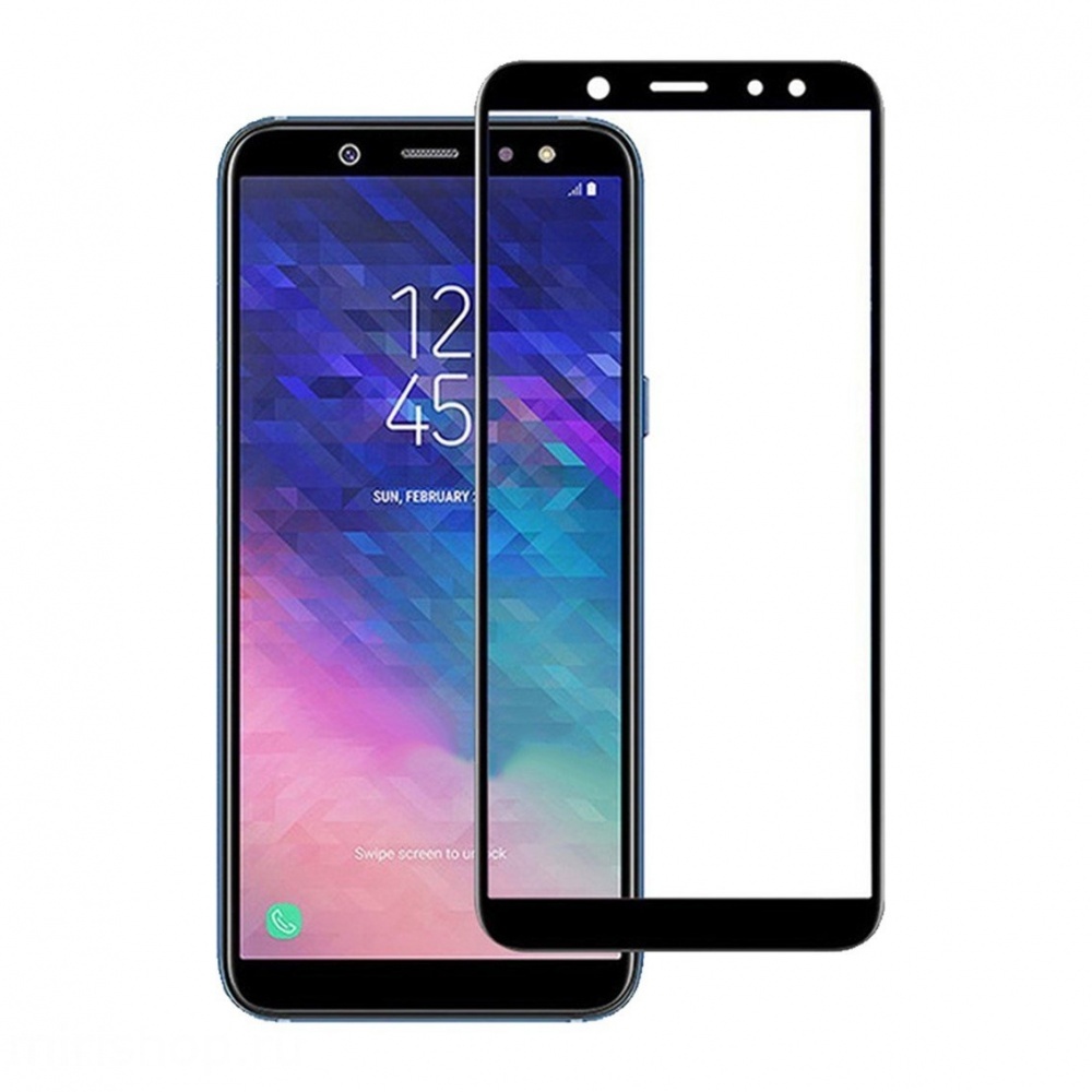 Защитное стекло для Samsung Galaxy A6 Plus 2018 (A605) / J8 2018 (J810) 3D Full черное