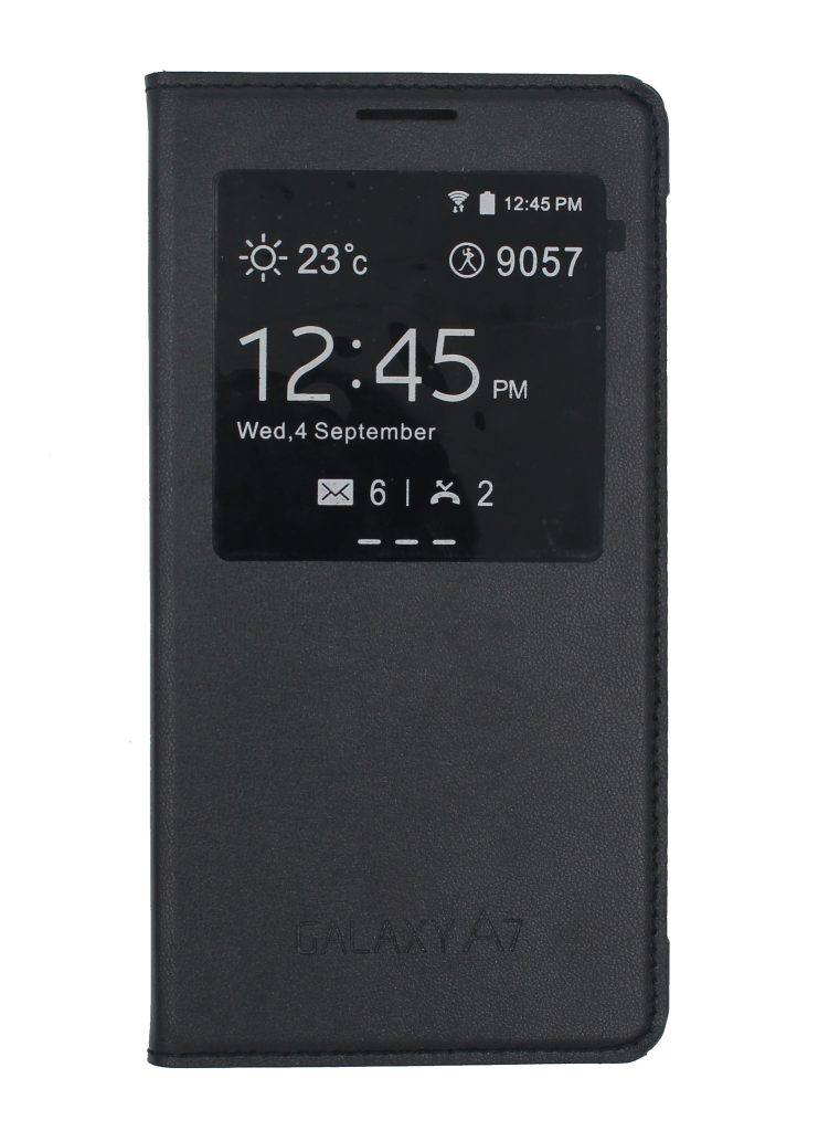 Чехол-книжка для Samsung Galaxy A7 2015 с окном черный