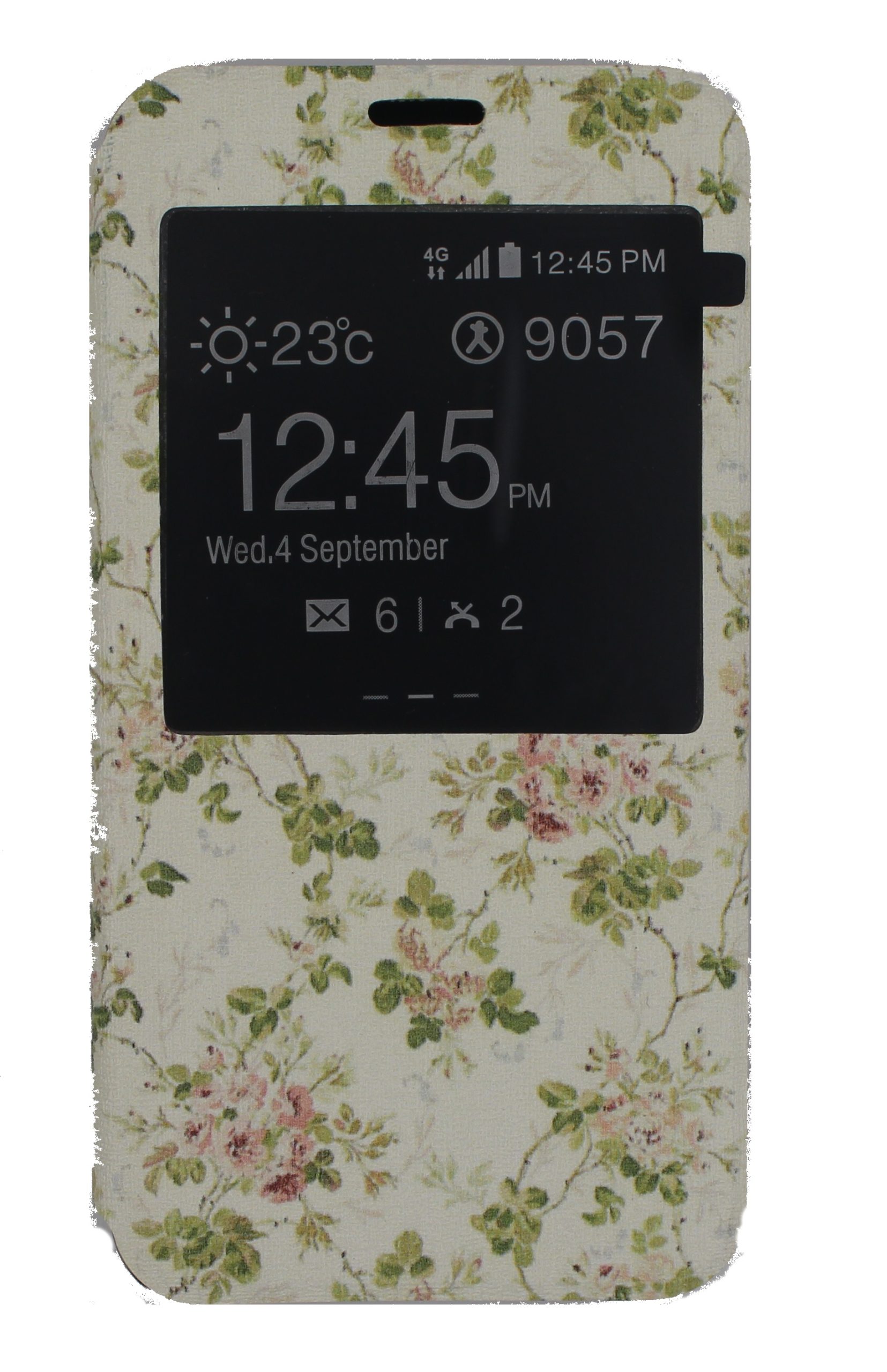 Чехол-книжка для Samsung Galaxy S5 бежевый с цветами