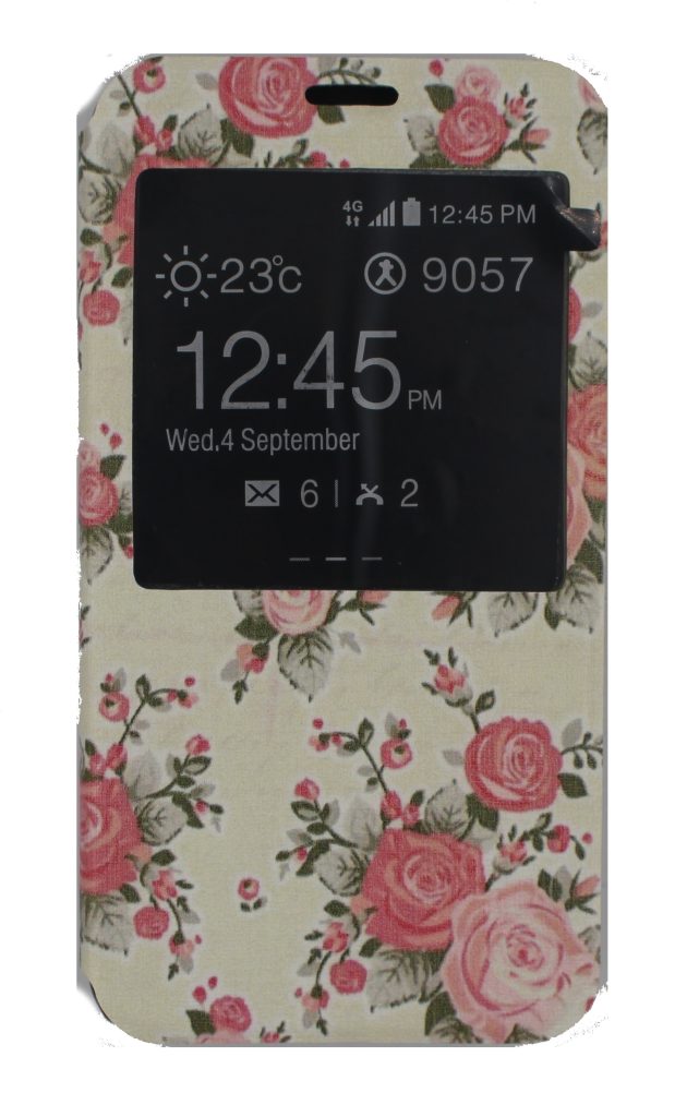 Чехол-книжка для Samsung Galaxy S5 бежевый с розами