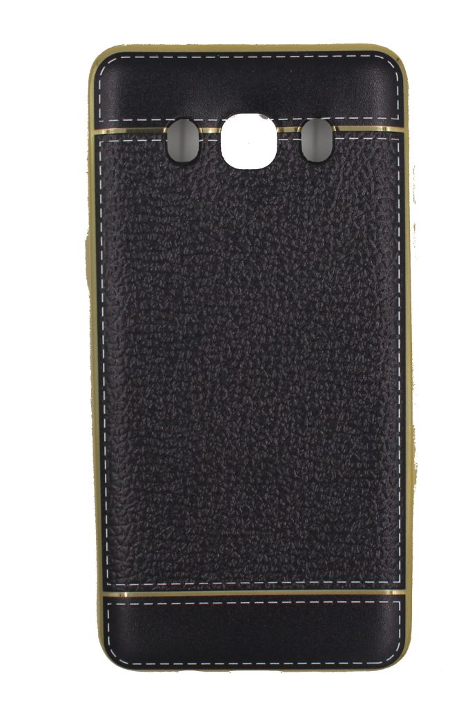 Чехол-накладка для Samsung Galaxy J5 2016 (SM-J510F/DS) черный с золотым бампером