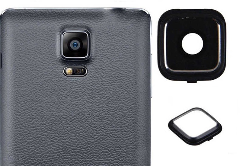 Стекло камеры в сборе Samsung Galaxy Note 4 черное