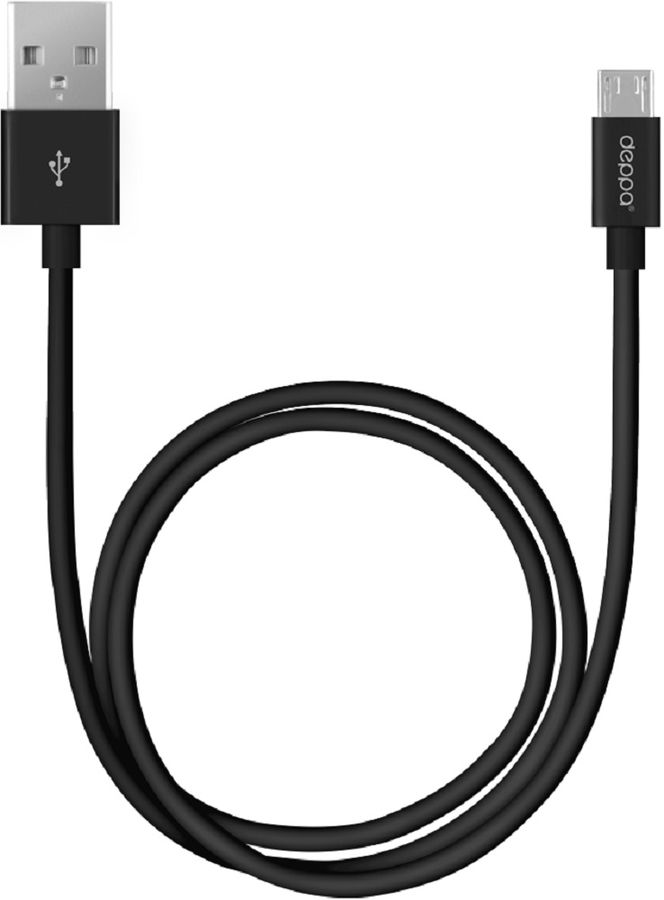 Кабель Deppa microUSB - USB черный, 3м