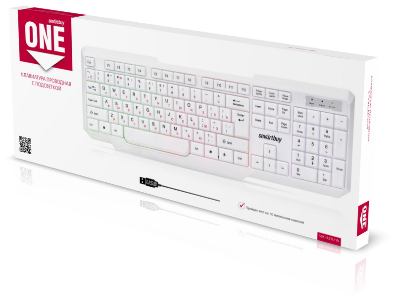 Клавиатура SmartBuy One 333 USB белая (SBK-333U-W)