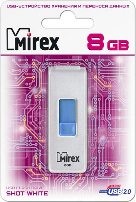 USB-Flash 8GB Mirex Shot белый
