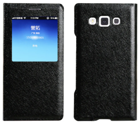 Чехол-книжка для Samsung Galaxy A8 2015 (SM-A800F) Stripes Black с окном