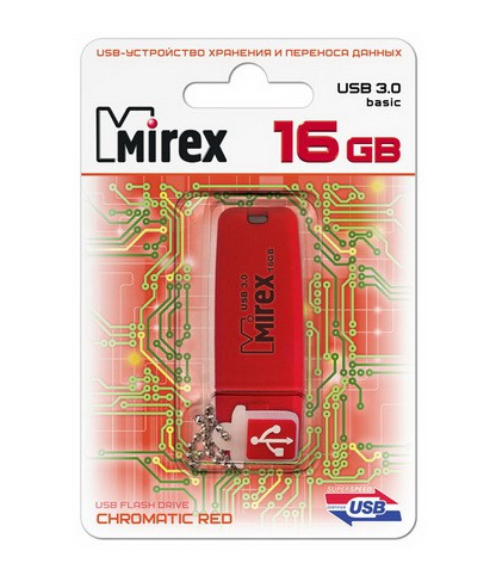 USB-Flash 16GB MIREX (USB 3.0) Chromatic Red