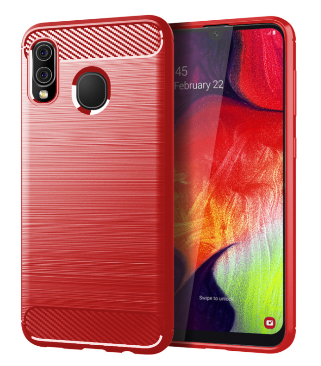 Чехол-накладка для Samsung Galaxy A20/A30 Силикон красный