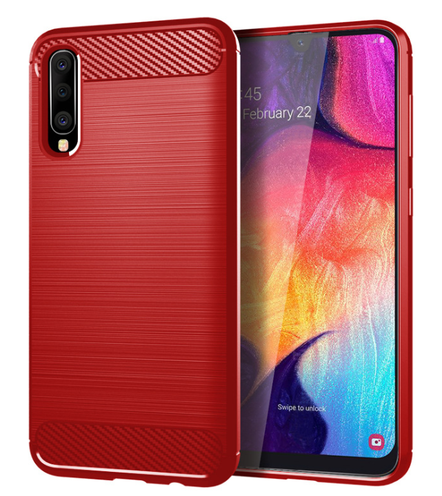 Чехол-накладка для Samsung Galaxy A50 Силикон красный