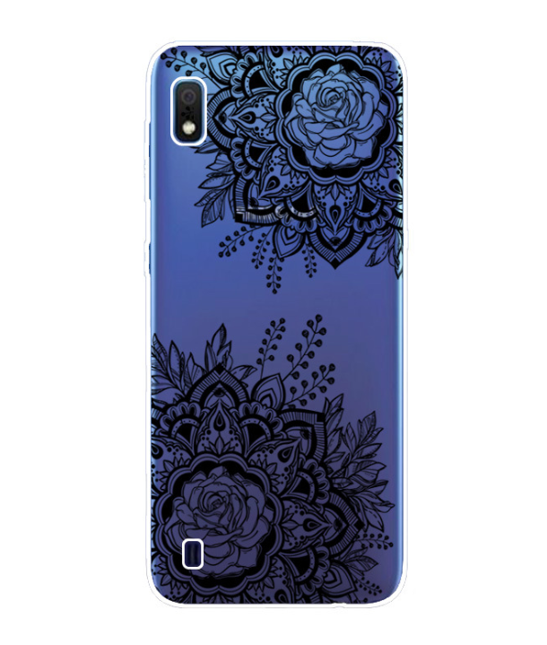 Чехол-накладка для Samsung Galaxy A10 черное мехенди