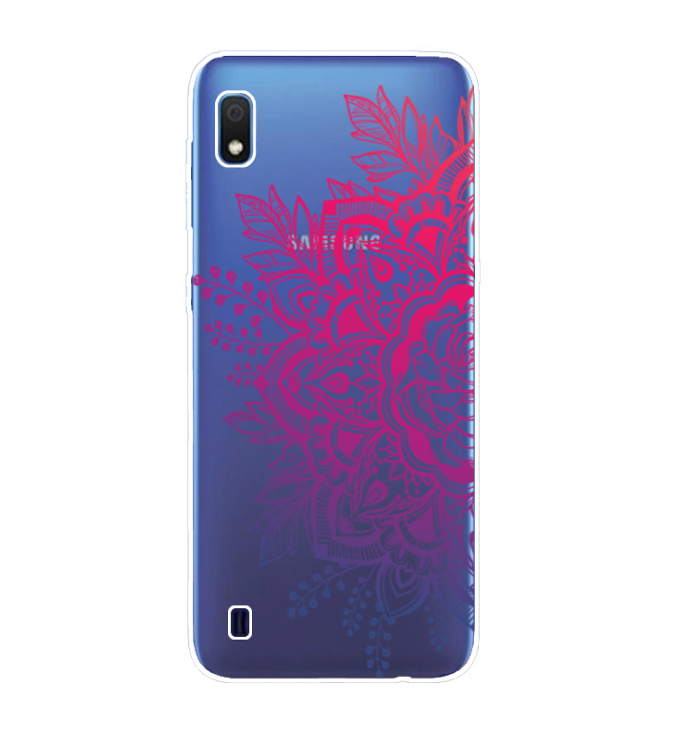 Чехол-накладка для Samsung Galaxy A10 розовое мехенди