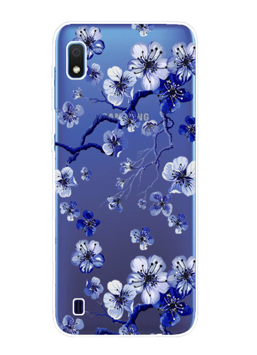 Чехол-накладка для Samsung Galaxy A10 синее дерево