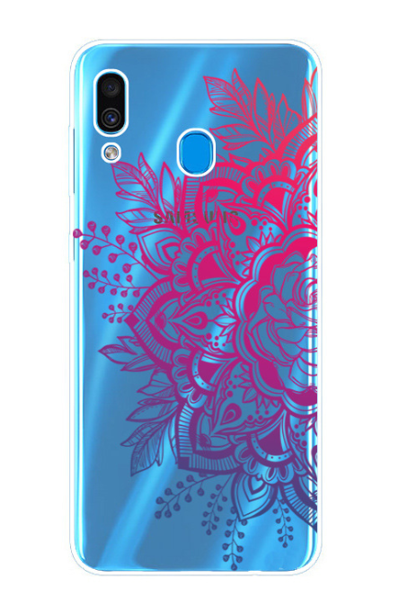 Чехол-накладка для Samsung Galaxy A30 розовое мехенди