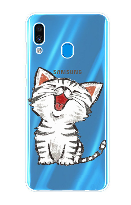Чехол-накладка для Samsung Galaxy A30 котенок