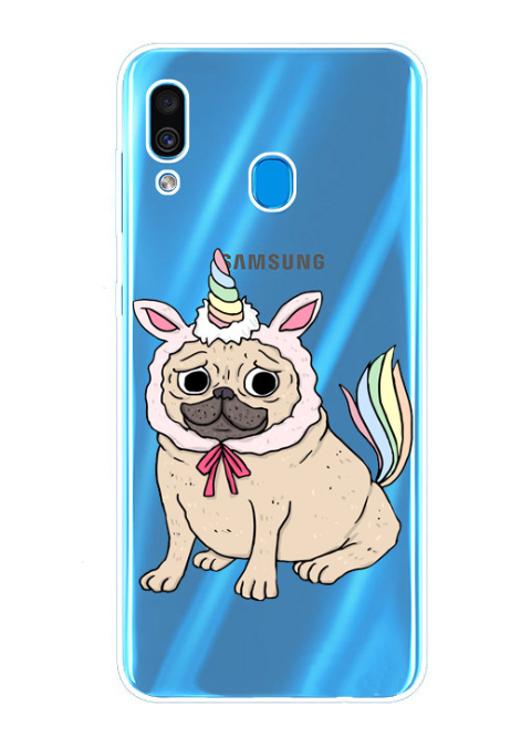 Чехол-накладка для Samsung Galaxy A30 собака-единорог