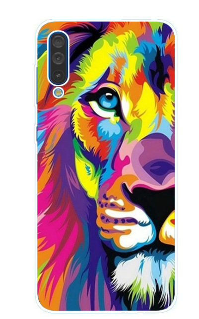 Чехол-накладка для Samsung Galaxy A50 цветной лев
