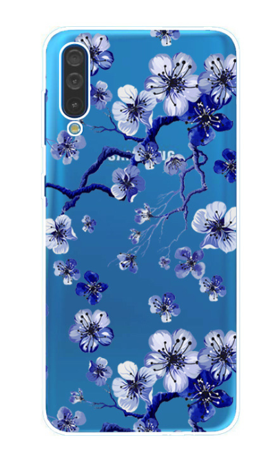 Чехол-накладка для Samsung Galaxy A50 синее дерево