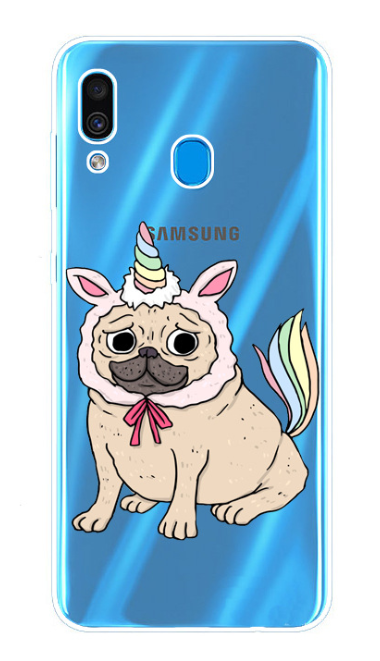 Чехол-накладка для Samsung Galaxy A20/A30 собака-единорог