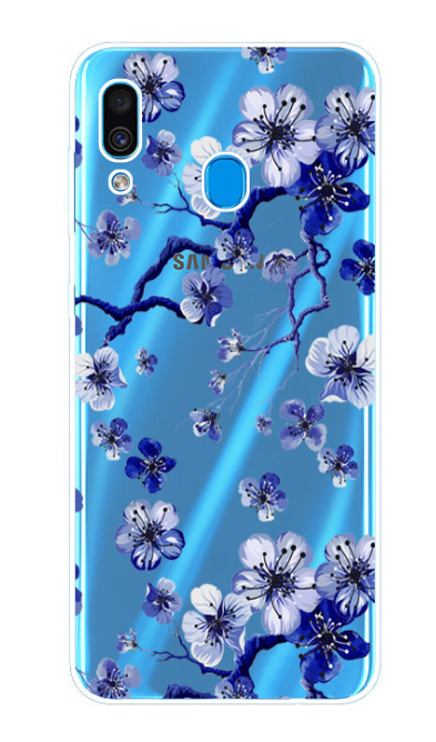 Чехол-накладка для Samsung Galaxy A20/A30 синее дерево