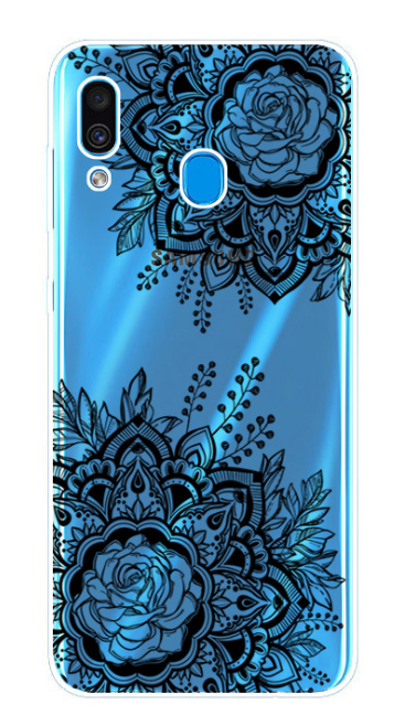 Чехол-накладка для Samsung Galaxy A20/A30 черная мандала
