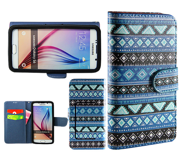 Универсальный чехол для смартфона 3.5"-4.0" синие узоры