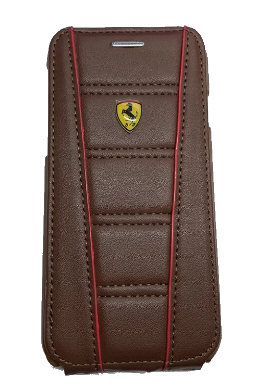 Чехол-флип для iPhone 6/7/8 Ferrari коричневый