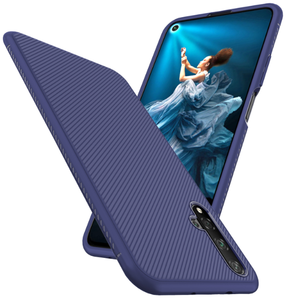 Чехол-накладка для Honor 20 силикон Stripes синий