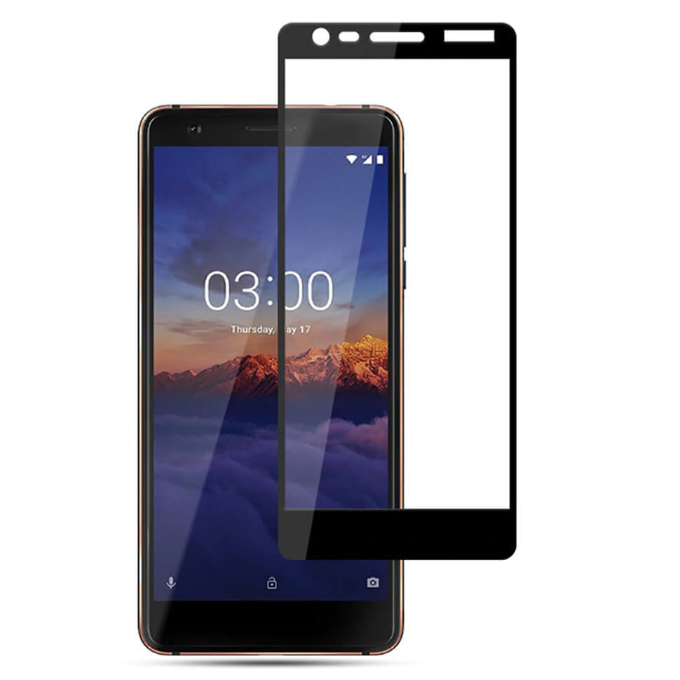 Защитное стекло Nokia 3.1 2.5D Full черное (тех упак)