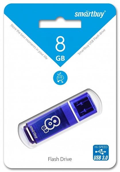 USB-Flash 8GB Smart Buy Glossy Синяя (USB 3.0)