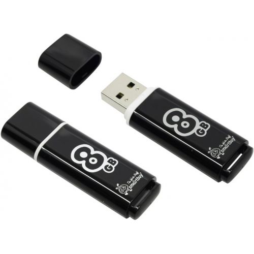 USB-Flash 8GB Smart Buy Glossy черная (USB 3.0)