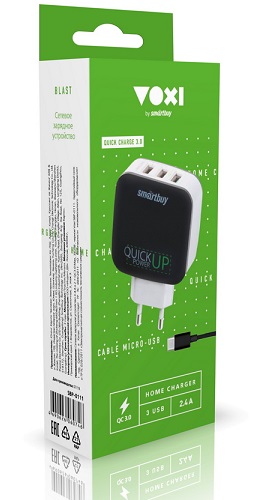 Сетевое ЗУ SmartBuy Nova VOXI 2.1А + MicroUSB (SBP-0111)