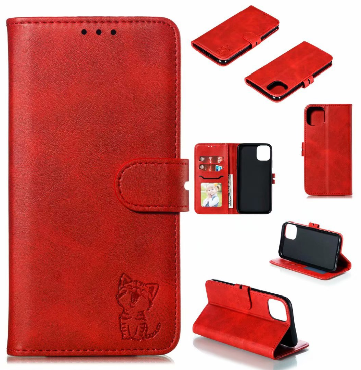 Чехол-книжка для iPhone 11 Котик красный