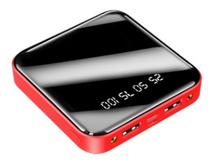 Переносной аккумулятор Power Bank Зеркальный 20000 mAh красный